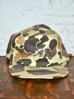 Vtg NOS Cabela's Duck Camo Snapback Hat Trucker Hat Hunting Fishing Camouflage